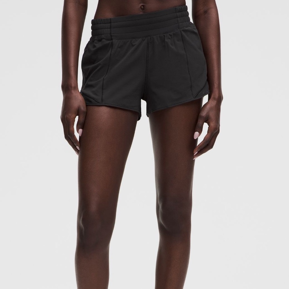 Black Lululemon Hotty Hot High Rise 2.5 Shorts